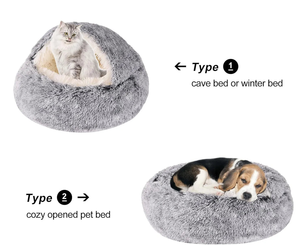 Luxury Boucle Calming Pet Cave Bed