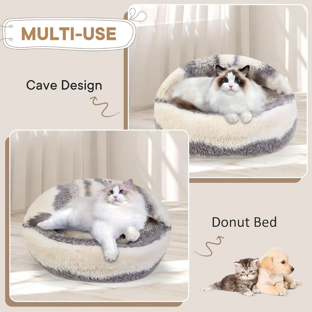Luxury Boucle Calming Pet Cave Bed