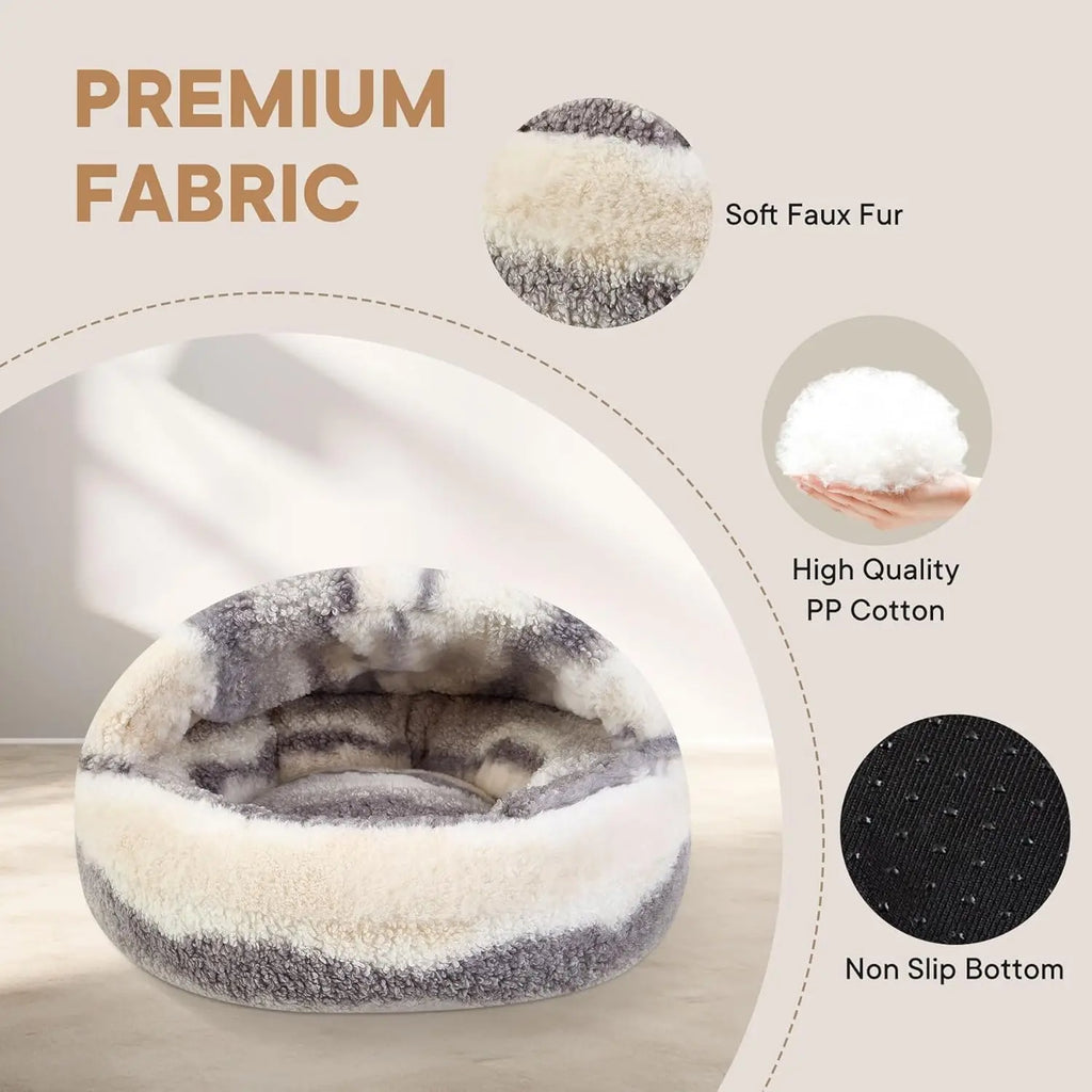 Luxury Boucle Calming Pet Cave Bed