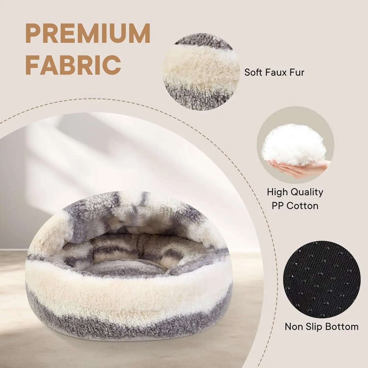 Luxury Boucle Calming Pet Cave Bed