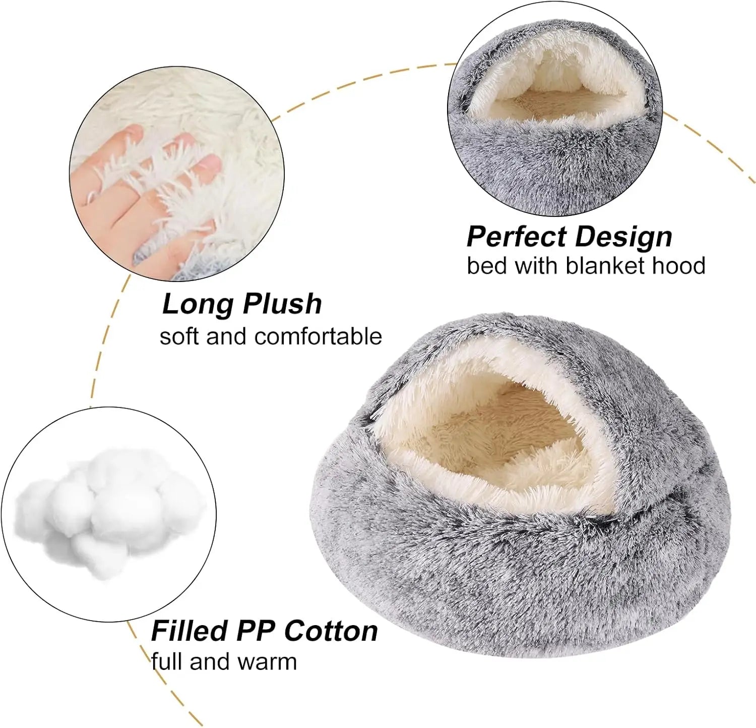 Luxury Boucle Calming Pet Cave Bed