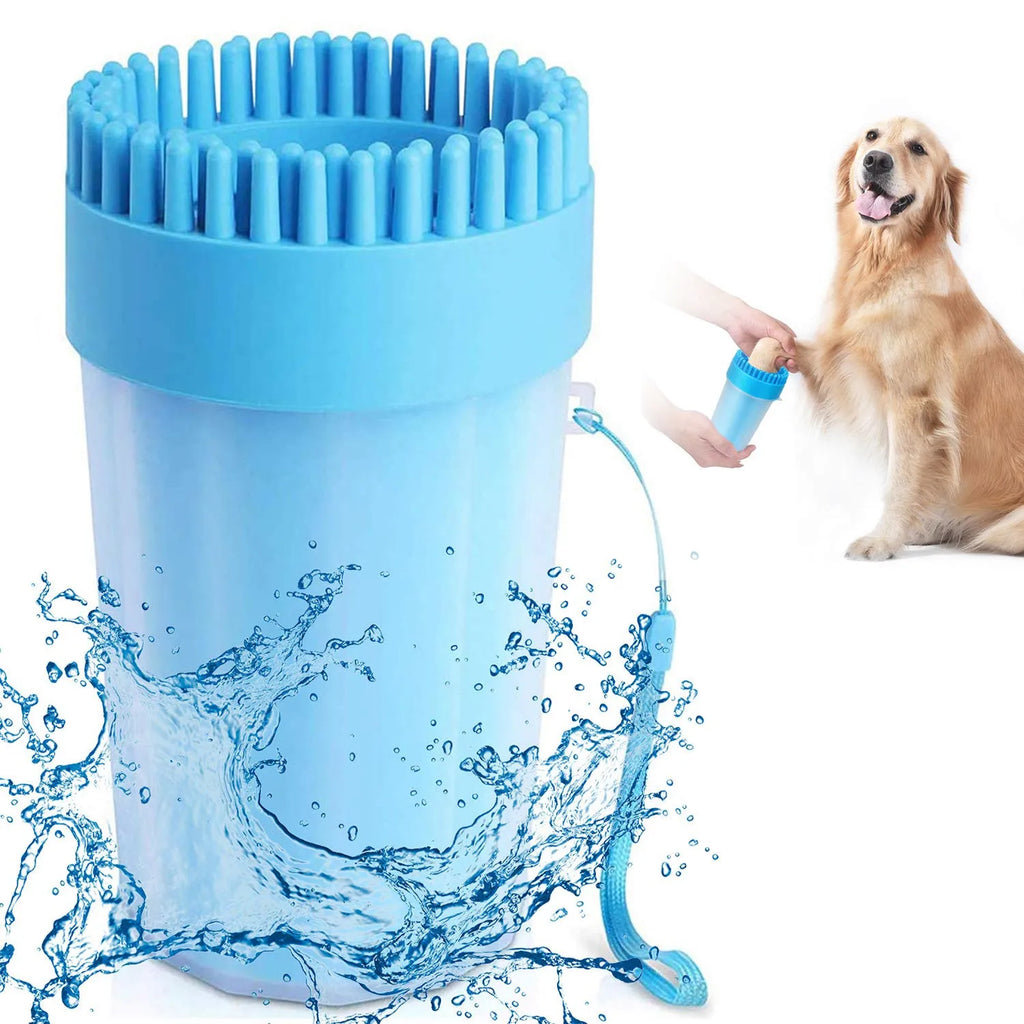 2-in-1 Pet Paw Cleaner & Grooming Brush
