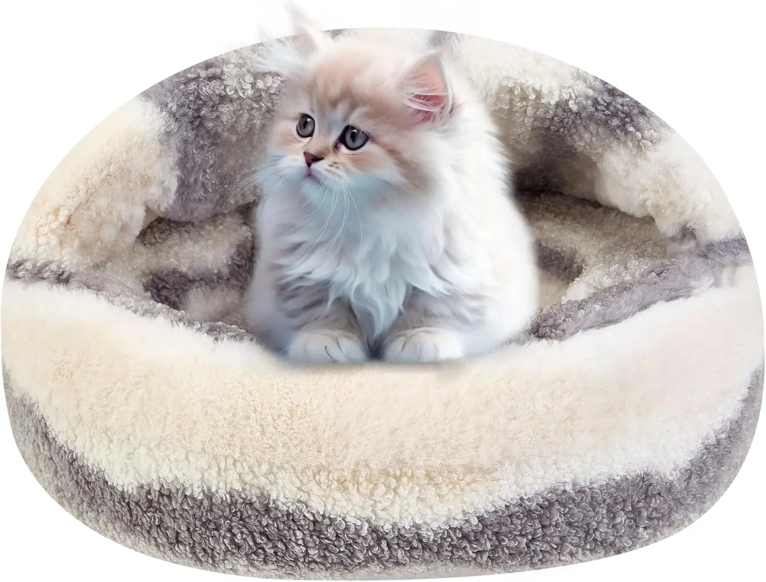 Luxury Boucle Calming Pet Cave Bed
