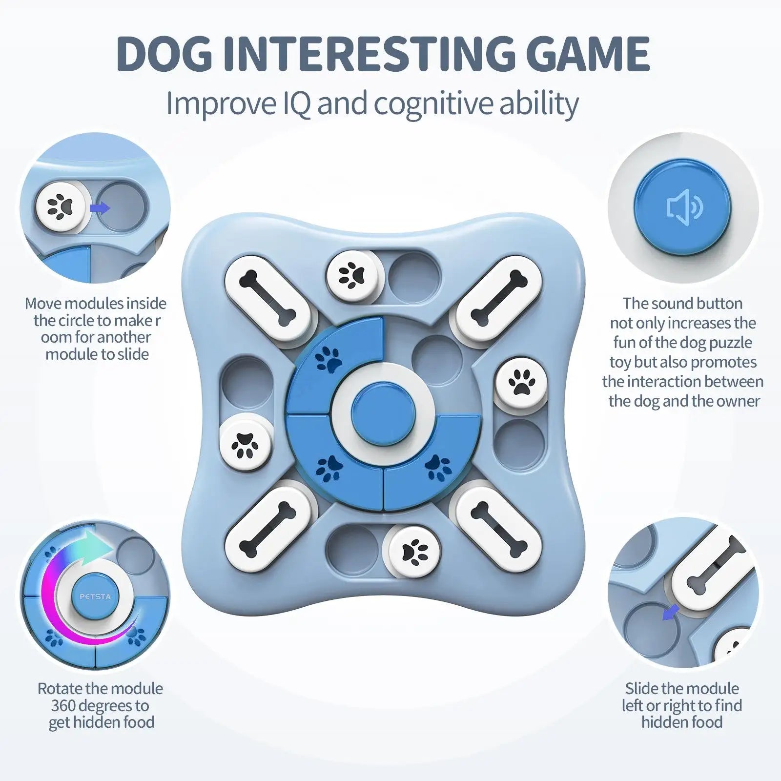 Interactive Slow Feeder Dog Puzzle Bowl