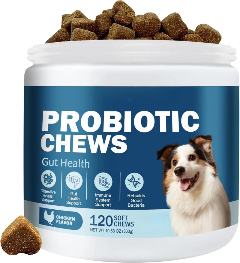 Dog Probiotics 120 Chews – Gut Health & Immune Support