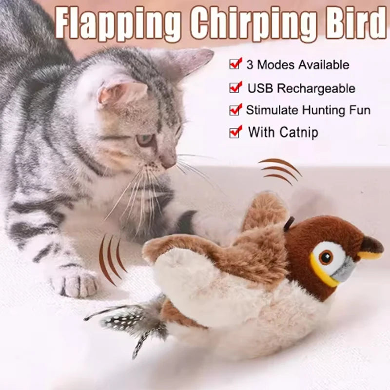 Interactive Rechargeable Chirping Bird Cat Toy