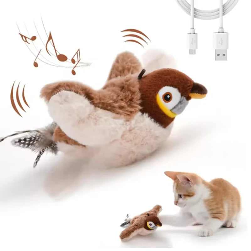 Interactive Rechargeable Chirping Bird Cat Toy