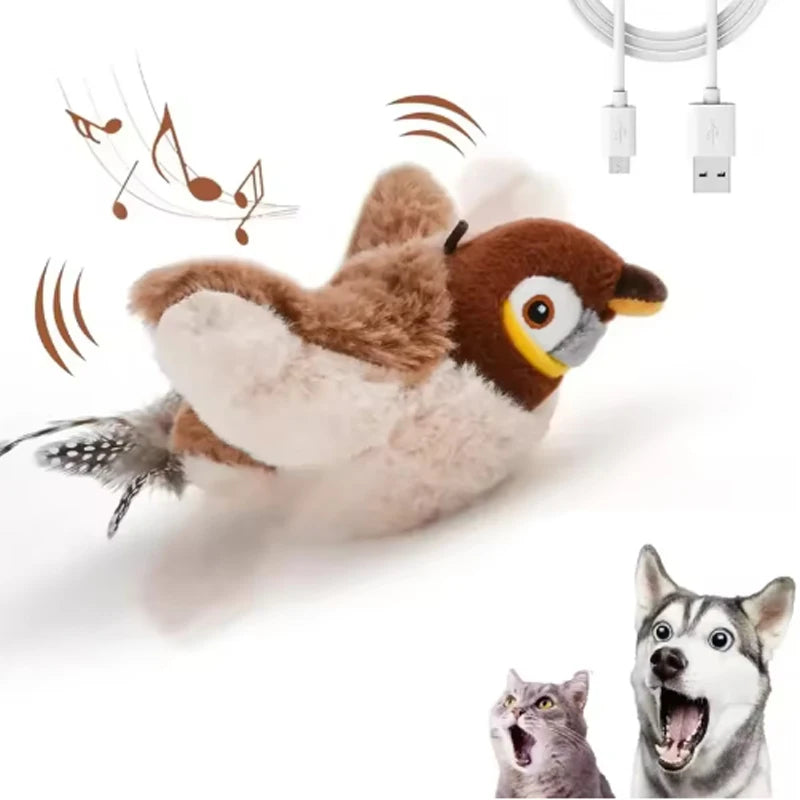 Interactive Rechargeable Chirping Bird Cat Toy