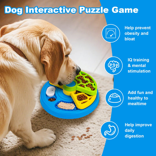 3-Layer Detachable Dog Slow Feeder Puzzle Bowl