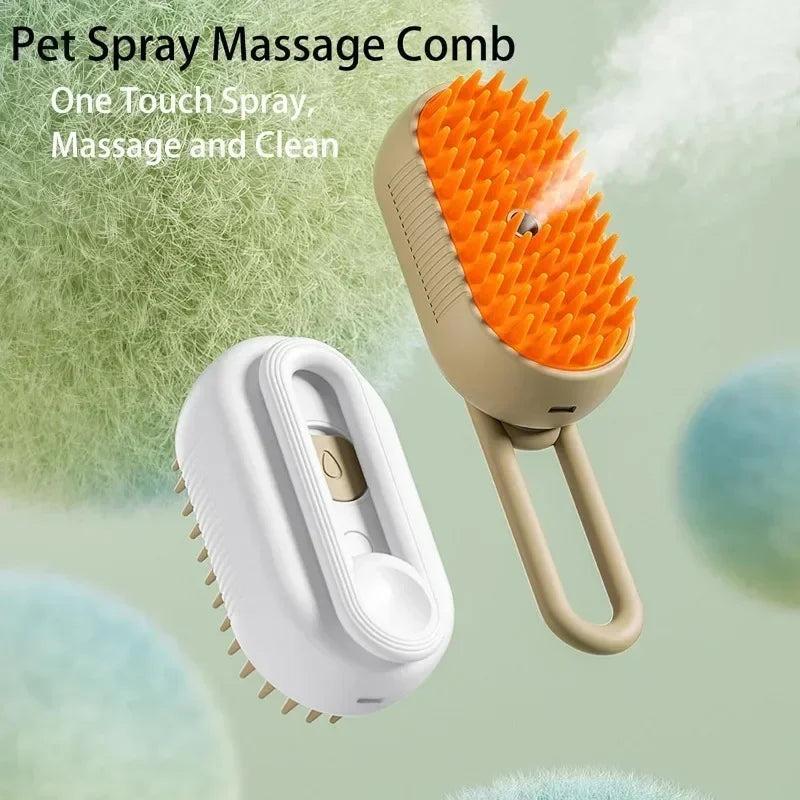 3-in-1 Electric Steam Pet Grooming Brush