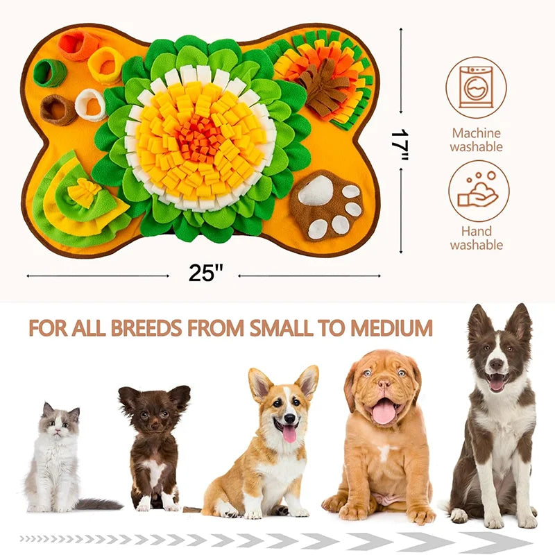 Interactive Dog Snuffle Mat – Slow Feeding & Treat Mat