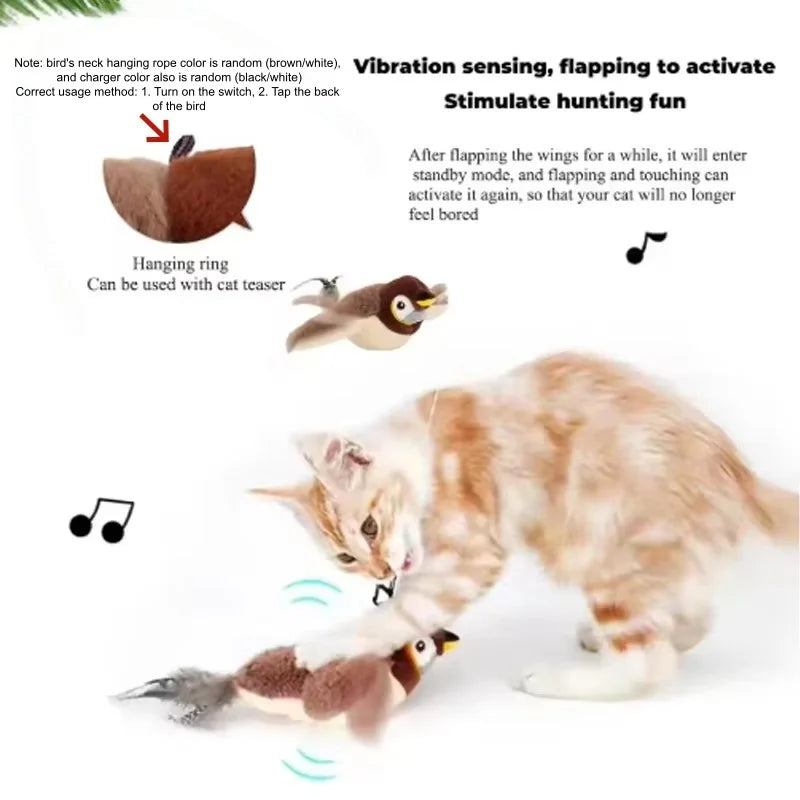 Interactive Rechargeable Chirping Bird Cat Toy