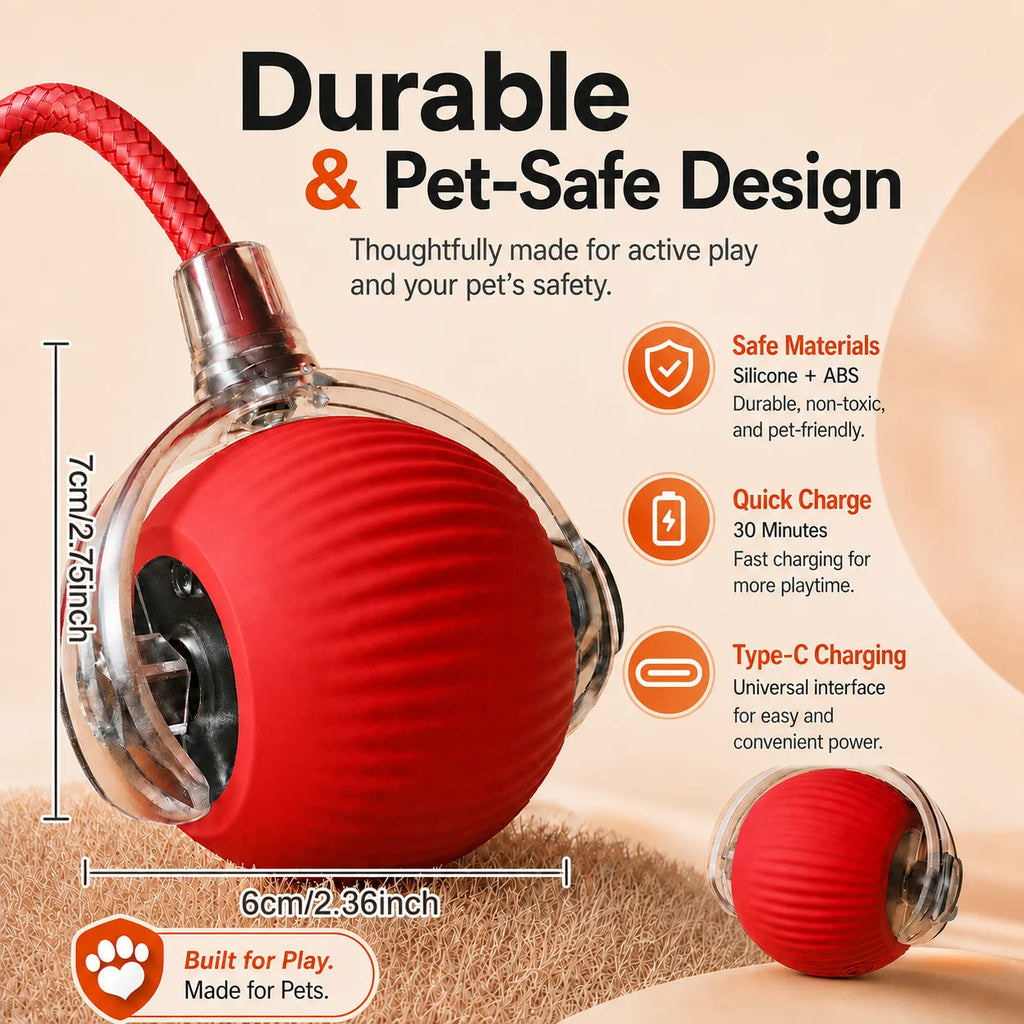 Smart Automatic Rolling Dog Ball – Rechargeable Interactive Toy