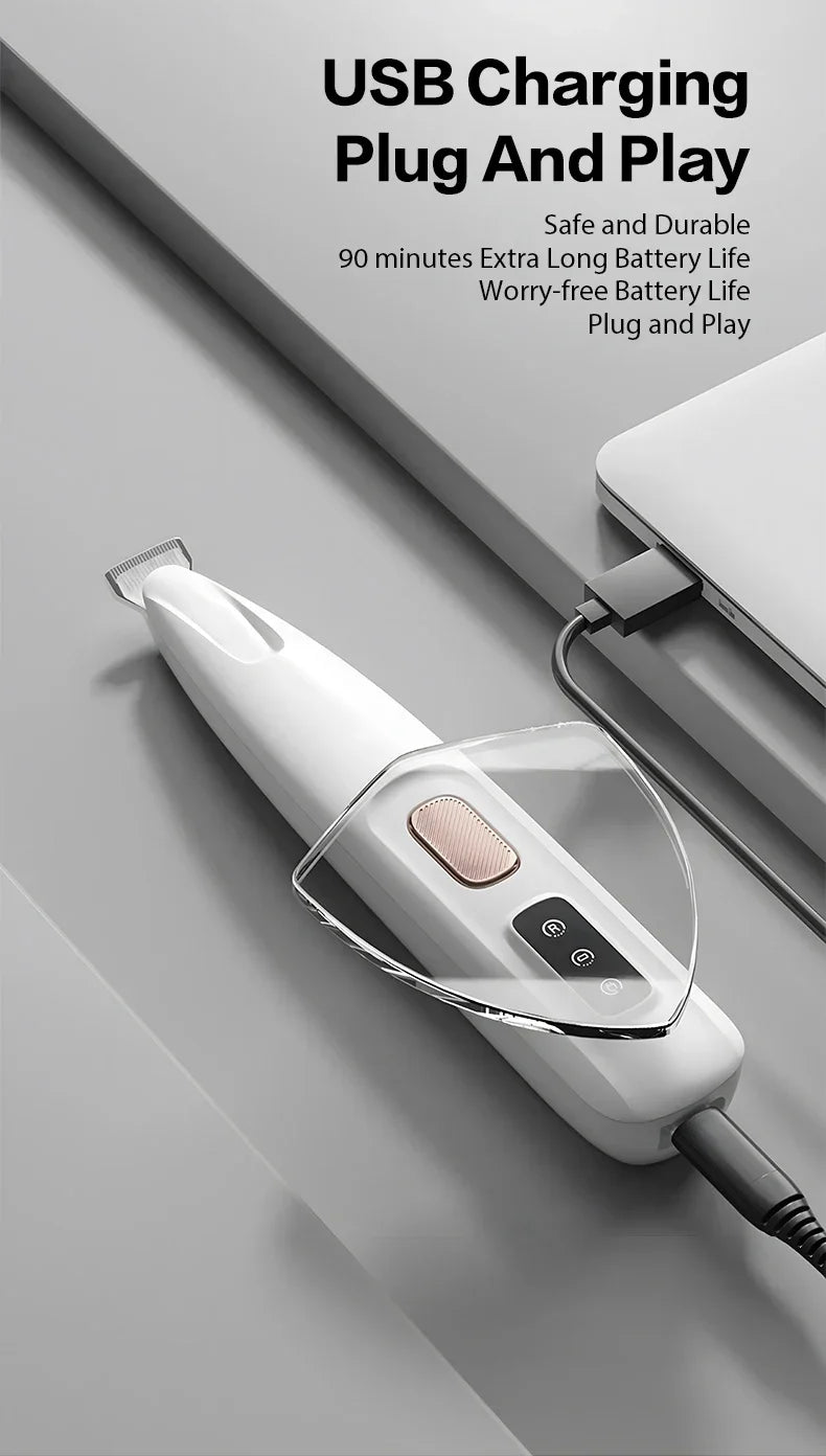 Professional Low Noise Cordless Pet Grooming Clippers LED LCD 18mm Wide Blade Pet Hair Trimmer for Paw Face Body Trimming