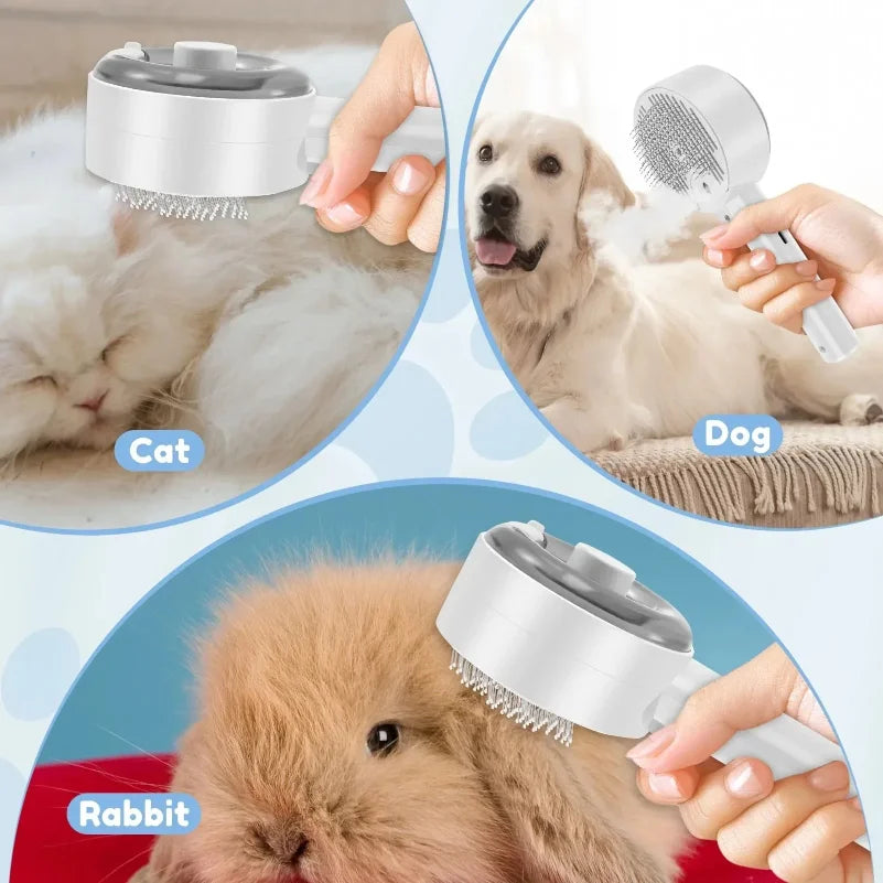 3-in-1 Electric Pet Steam Grooming Brush