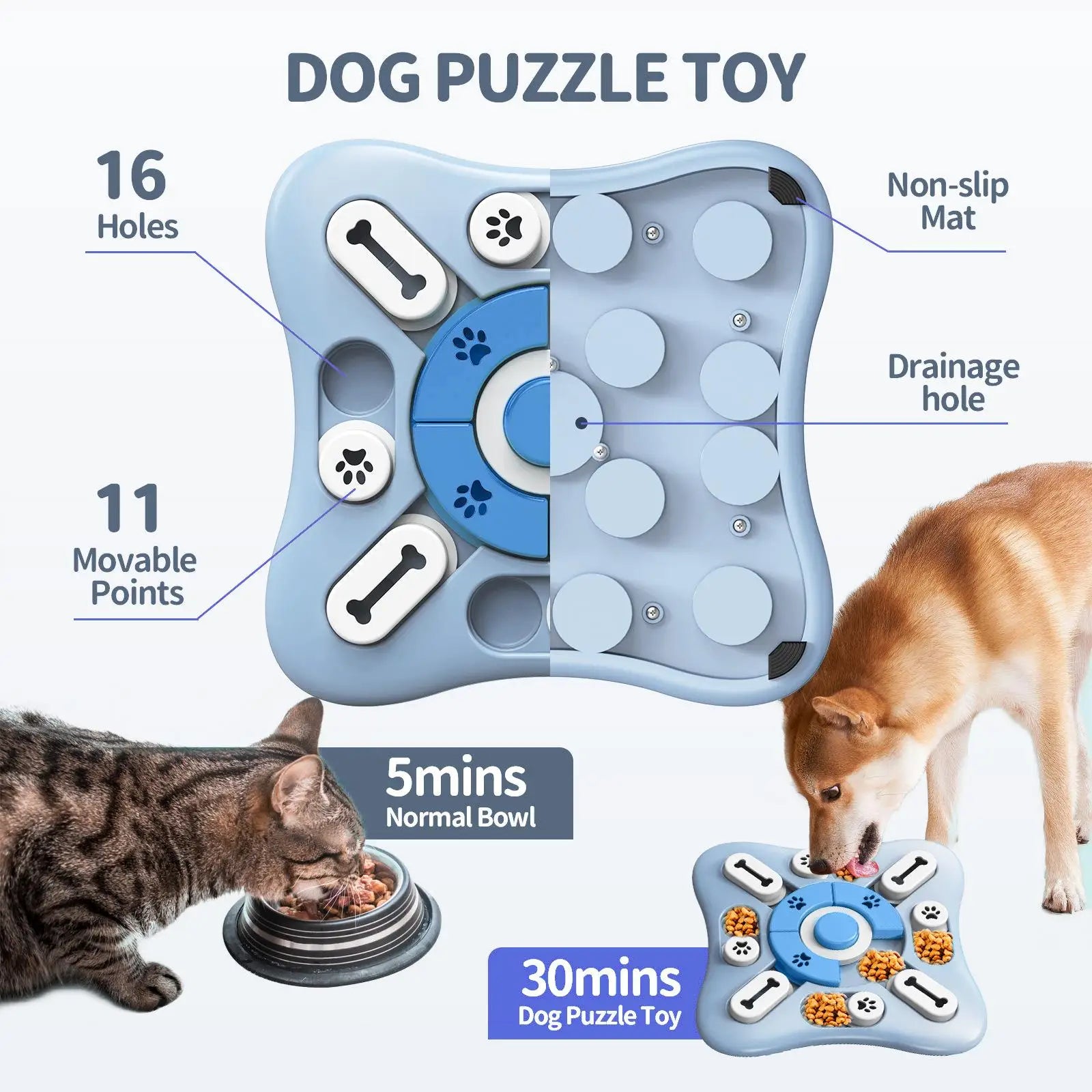 Interactive Slow Feeder Dog Puzzle Bowl