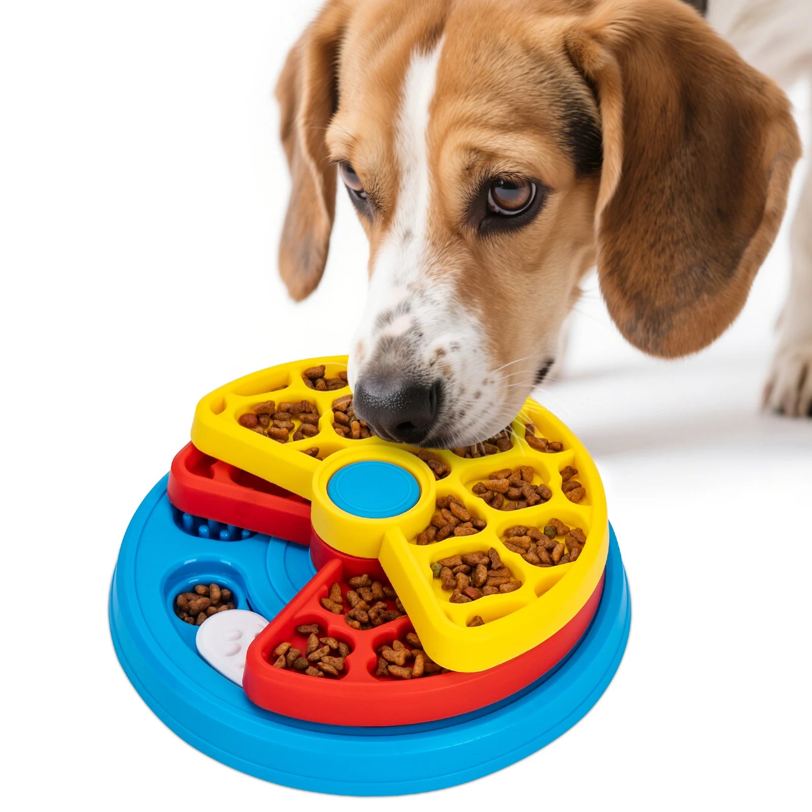 3-Layer Detachable Dog Slow Feeder Puzzle Bowl