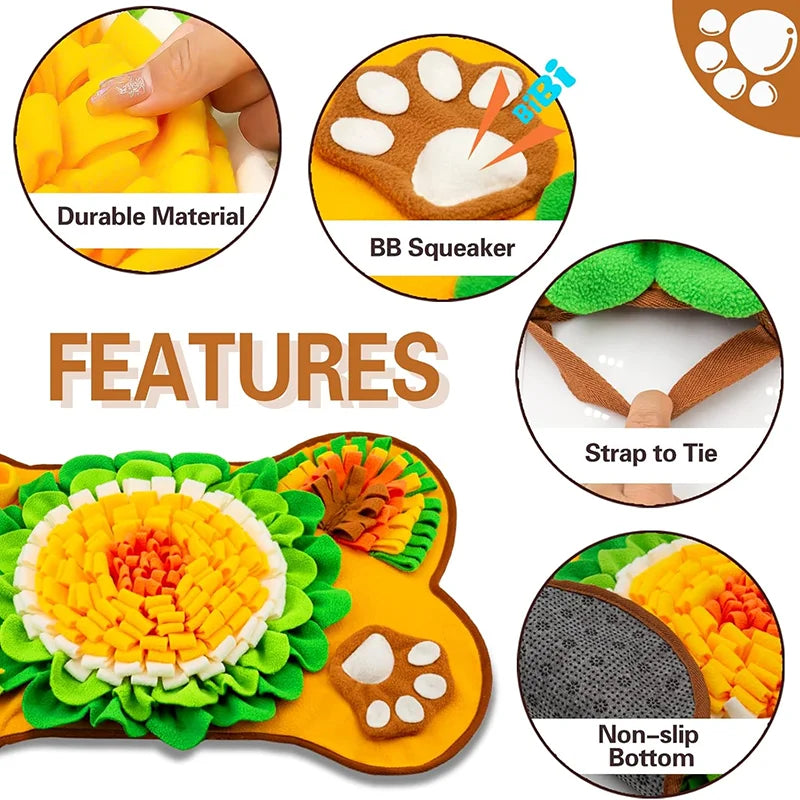 Interactive Dog Snuffle Mat – Slow Feeding & Treat Mat