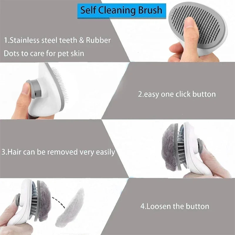 Stainless Steel Hair Remover Brush for Dogs and Cats Cats Pet Products Dog Grooming Equipment Cat Accessories Things Supplies