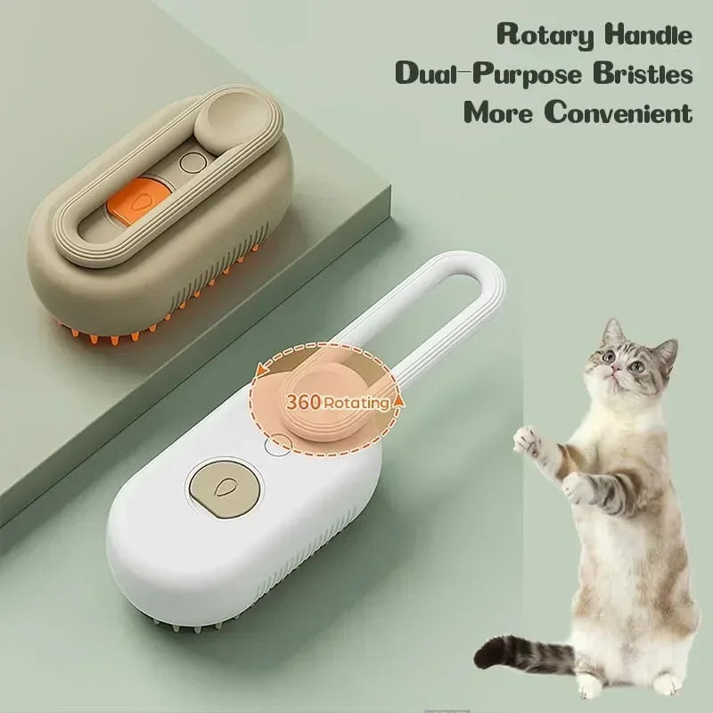 3-in-1 Electric Steam Pet Grooming Brush