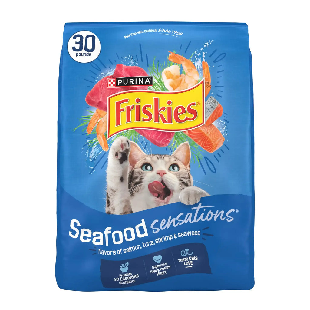 Purina Dry Cat Food Seafood Sensations With Salmon Tuna Shrimp Flavors 30 lb Bag