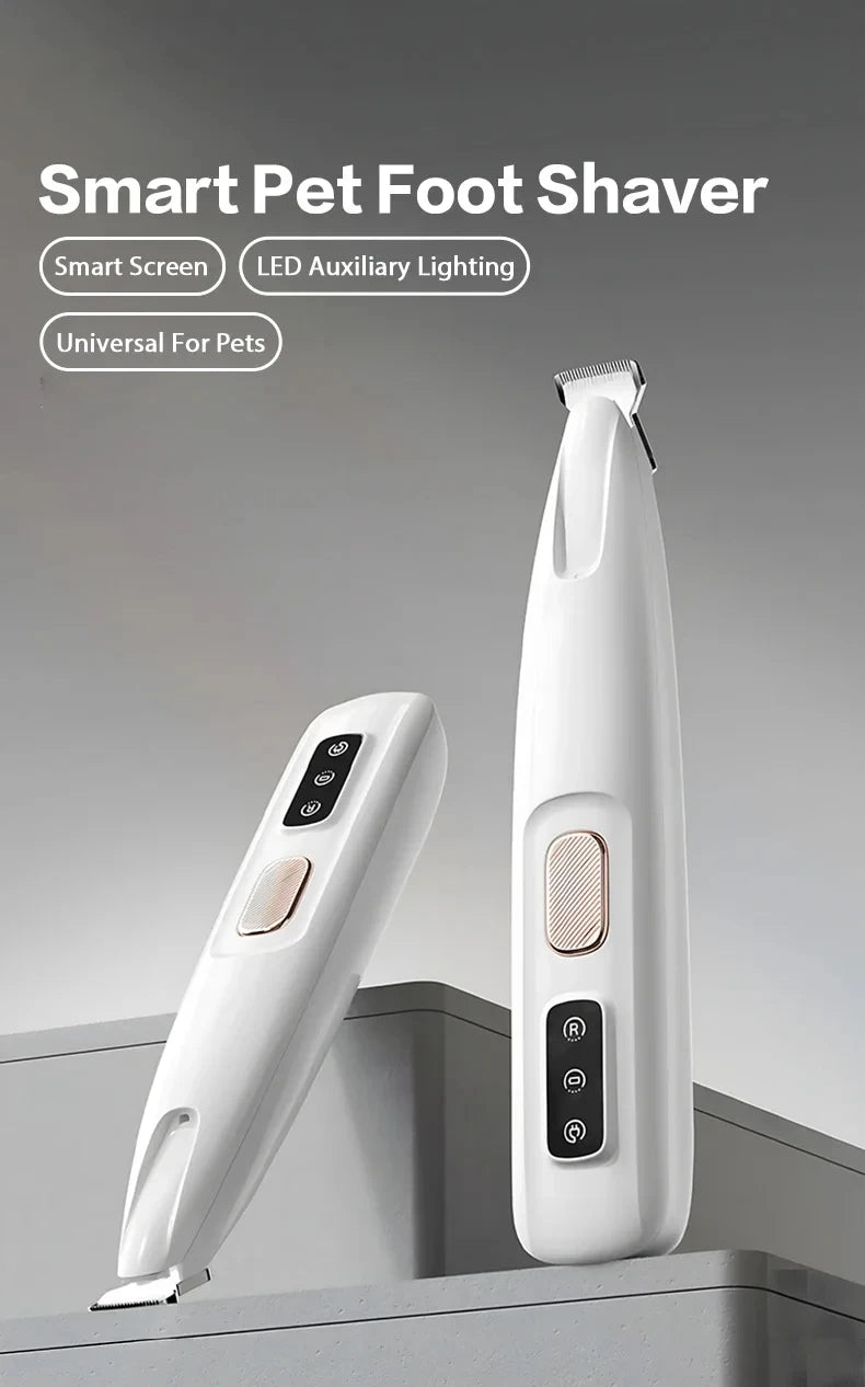 Professional Low Noise Cordless Pet Grooming Clippers LED LCD 18mm Wide Blade Pet Hair Trimmer for Paw Face Body Trimming