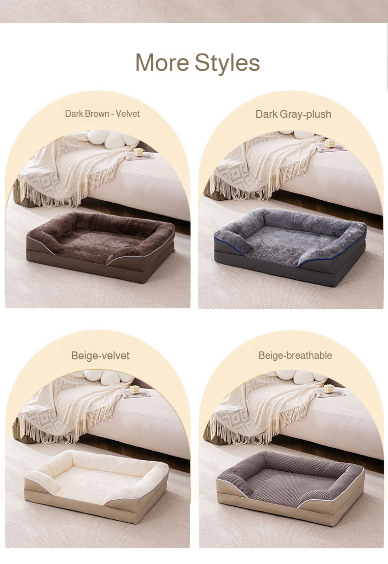 Winter Pet Dog Bed Sofa Deep Sleep Memory Foam Dog Bed Small Medium Large Square Thickened Warm Mat Kennel Dog Products